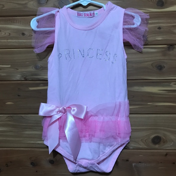 Pink princess onesie with lace tutu. 9-12 months. - Picture 1 of 3